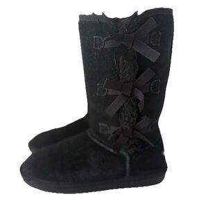 Koolaburra By UGG Girls Victoria
Tall Black Suede Snow Boots Size 4